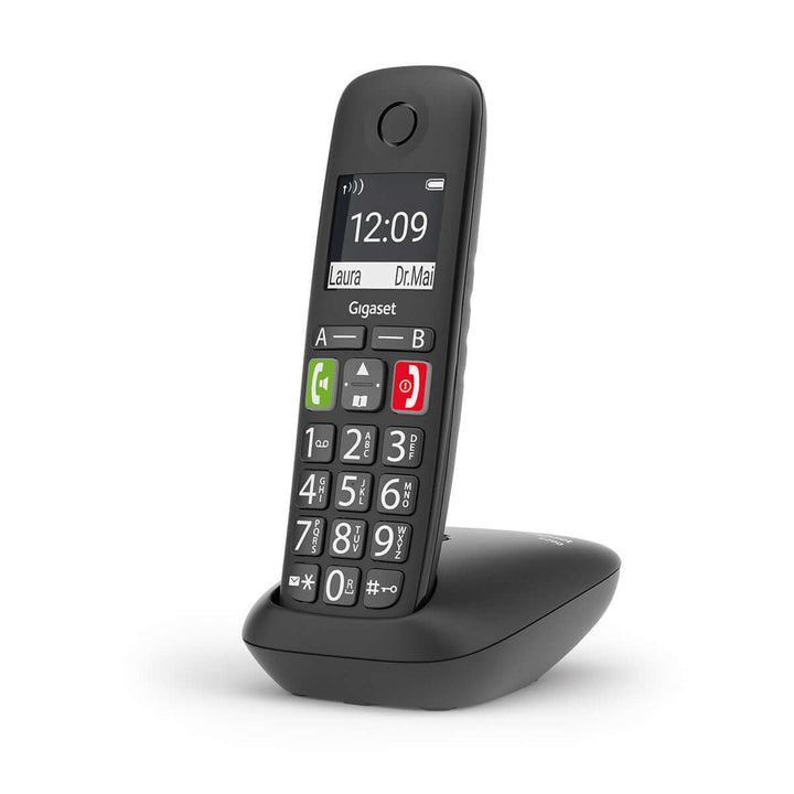 Gigaset E290 Duo cordless phone with large buttons and high-contrast display, ideal for all ages.