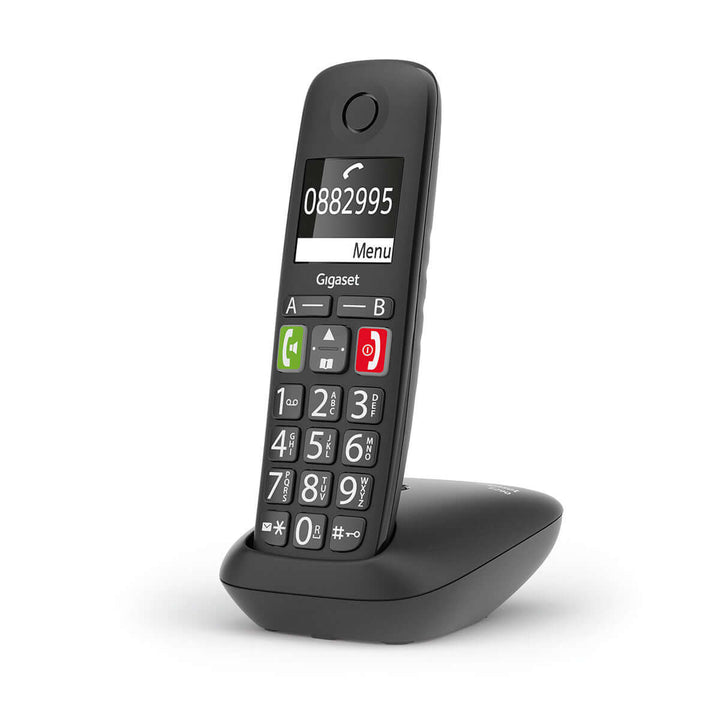Gigaset E290 Duo phone with large buttons and high-contrast display, designed for easy use by all ages.