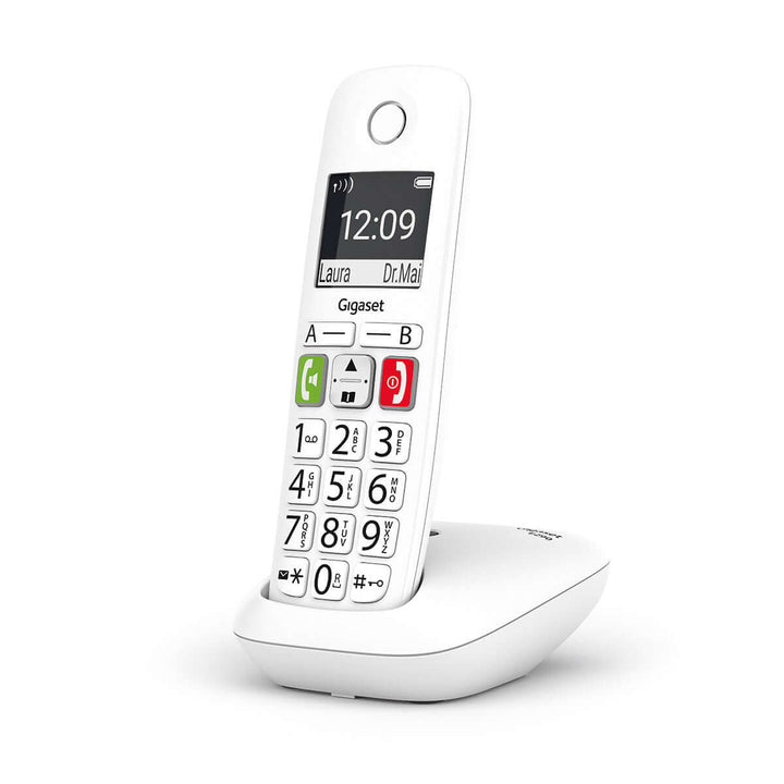 Gigaset E290 Duo telephone with large buttons and high-contrast display for easy use by all ages.
