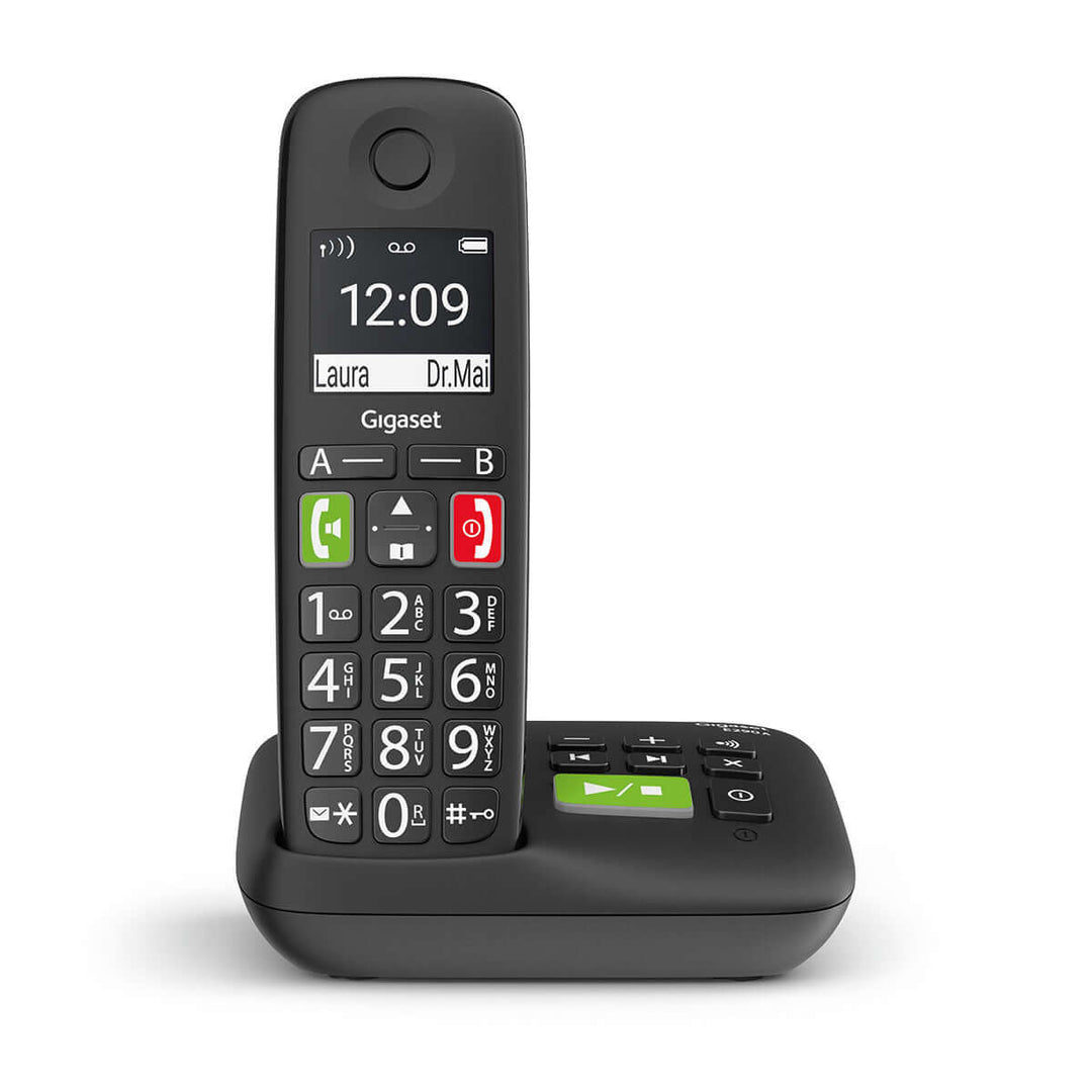 Gigaset E290A Duo phone, featuring large buttons, clear display, and ergonomic design, ideal for users of all ages.