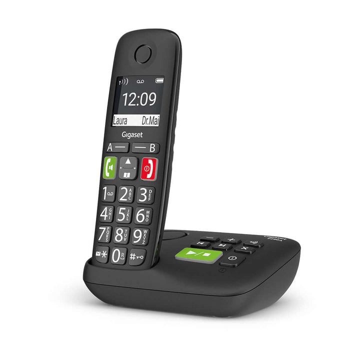 Gigaset E290A Duo: gebruiksvriendelijke telefoon met grote knoppen en helder zwart-wit scherm, ideaal voor alle leeftijden.